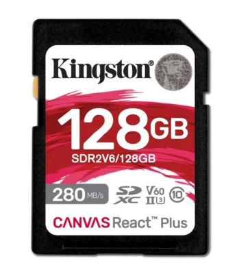 Kingston SD 128 GB Canvas React Plus V60 Speicherkarte 280MB/s - Bild 1 von 3