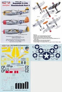LIFELIKE DECALS 1/48 P-47D/M Thunderbolt 62nd FS 56th FG 358th 368th FG (USAAF) - Picture 1 of 7