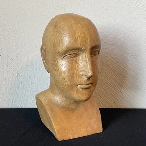 Vintage Folk Outsider Art Deco Hand Carved Wood Model Artist's Mannequin Head - Picture 1 of 13