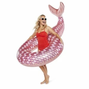 BIGMOUTH GIANT ROSE GOLD MERMAID TAIL POOL FLOAT GONFIABILE PISCINA CODA SIRENA - Imagen 1 de 3
