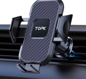 TOPK Universal Car Phone Holder - Automatic Locking - Vent Clip Mount - 360° Rot - Photo 1 sur 6