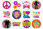 60s Cupcake Toppers Edible Cake Icing 1960s Hippie
