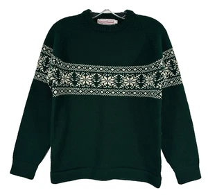 Vintage Vermont Originals Hand Crafted 100% Wool Crewneck Fair Isle Sweater - Picture 1 of 8
