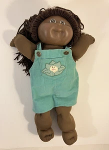 Vintage 1982 Cabbage Patch Kids African American Dark Skin Girl Doll w/ Dress - Picture 1 of 17