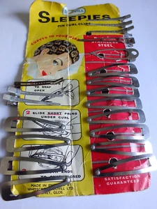 Vintage Old Original Card Of Scovill Sleepers Pin Curl Hair Clips Plus More - Picture 1 of 5