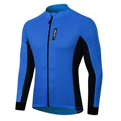 Men's Cycling Jersey Long Sleeve Maillot de Cyclisme Bleu-1-long S Homme - Photo 1/4