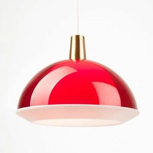 MID CENTURY FINNISH MODERN YKI NUMMI "KUPLAT" PENDANT LAMP 400CM RED NEW - Picture 1 of 5