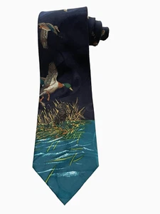 Waterfowl Mallard Ducks Necktie Blue Men's Bird Duck Hunting Animal Fashion 4x58 - Picture 1 of 6