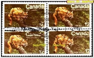 CANADA 1977 WILDLIFE COUGAR FACE 48 CENT UNH MULTI '94 CANCELLATION STAMP BLOCK - Picture 1 of 2