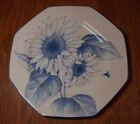 Vintage Tiffany Nature 13” Octagonal Platter Plate Sunflowers Bone China England