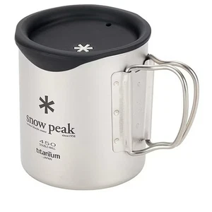 SNOW PEAKk Titanium Double Wall 450 Mug silicone lid Set Japan Brand New MG-153 - Picture 1 of 13