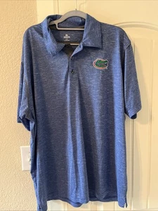 Mens Florida Gators Polo Dri-Fit Short Sleeve Shirt Heathered Blue Size XL - Picture 1 of 3