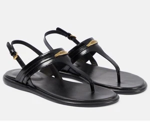 ISABEL MARANT NYA BLACK LEATHER THONG SLINGBACK SANDALS Sz 36 $575 - Picture 1 of 16