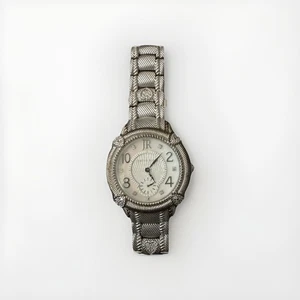 Judith Ripka Sterling & Diamonique Sub-Dial Bracelet Watch - Picture 1 of 9