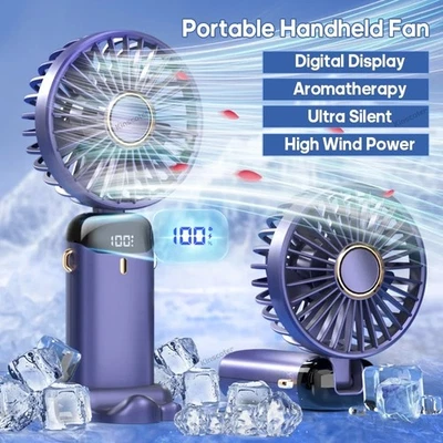 Portable 5000mAh Mini Hand Ventilator Akku Aufladbar Lüfter Handheld neck Fan DE - Bild 1 von 4
