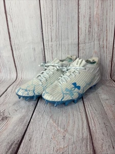 Under Armour 3027308-100 Blur Smoke 2.0 MC LE AA Football Cleat White Blue Sz 9 - Picture 1 of 5