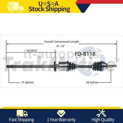 Front Passenger Side Right CV Axle Joint For Ford Five Hundred 2007 2006 2005 - Image 1 of 2