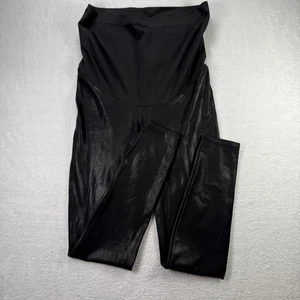 SPANX Mama Maternity Faux Leather High Waisted Leggings Sz XL Black - Picture 1 of 10