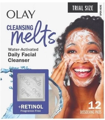 Olay Cleansing Melts + Limpiador Facial Retinol, 12ct, Activado por Agua Foto 1 de 3