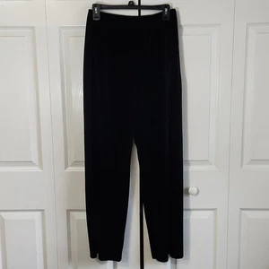 Chico's Womens Black Wide Leg Pants Size 1 Reg/8 Pull On Academia Neutral Comfy - Picture 1 of 7