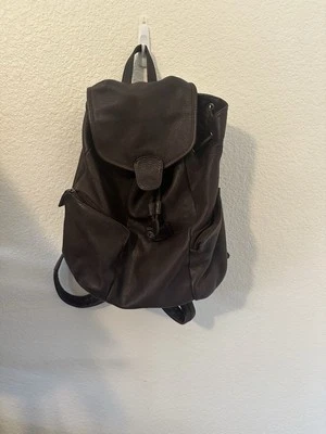 Mochila grande de cuero marrón Nom lote bolsillos cuero suave unisex Foto 1 de 4