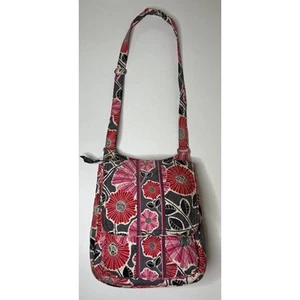 Vera Bradley Mailbag Pink Cherry Blossom Cotton Crossbody Hipster Front Flap Zip - Picture 1 of 8