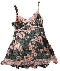 Vintage Marciano Silk Lace Trim Camisole Top Womens Grey Pink Y2K Coquette XS - Picture 1 of 13