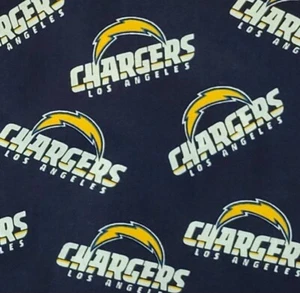 Los Angeles Chargers Football NFL  AFC Blue Gold Cotton Fabric 1 5/8 Yard - Picture 1 of 6