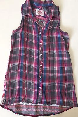 NWT Justice Plaid Patterned Back Tunic Top 10 - Image 1 of 2