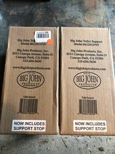 (2) BIG JOHN 612011919 Toilet Support,Universal Fit 12G702 - Picture 1 of 3