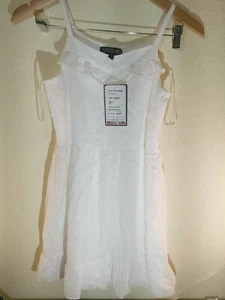 Trixxi Dress White Size 16 Junior A-Line Floral Lace Crossback $52 - Picture 1 of 5