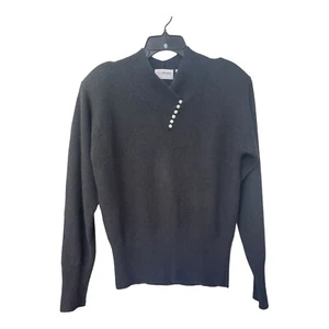 YarnWorks Vintage Sweater Size M Black Chico Lamb/Angora Bohemian Soft Classic - Picture 1 of 8