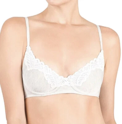 Sujetador con aros Natori gris/blanco plumas Essence Contour 32DD NUEVO CON ETIQUETAS $66 Foto 1 de 4