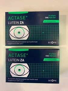 2x Suplemento alimenticio para la salud de los ojos Actase Luteína ZA X 30 cápsulas blandas suministro para 2 meses - Imagen 1 de 11