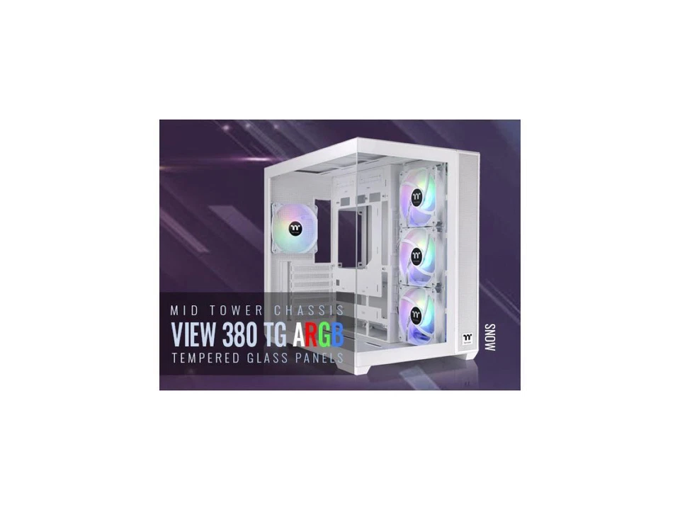 Thermaltake View 380 TG ARGB Snow ATX Case; 4x120mm ARGB Fans Included; Supports - Image 1 of 1