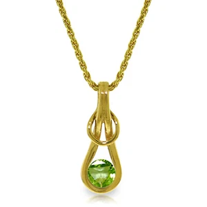 0.65 CTW 14K Solid gold fine No Conclusions Peridot Necklace 16-24" - Picture 1 of 6