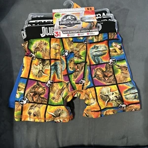 Jurassic Park Boys Athletic Boxer Briefs 3pk Size Small (6) GLOW Print Fabric - Picture 1 of 2