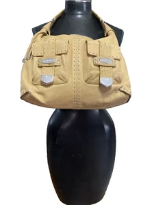 Bolso de Hombro de Cuero Michael Kors De Colección para Mujer Taupe Doble Bolsillos Tachonado Cremallera - Imagen 1 de 10