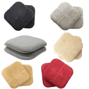 2 PCS Memory Foam Chair Cushion Pads Thick Washable Chairs Pads Non Slip 16"x16" - Picture 1 of 17