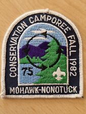 Mohawk Nonotuck 1982 Camporee Woven Cloth Patch Badge Boy Scouts 80mm x 87mm Dia
