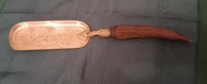 Antique English Victorian Crumb Tray Scoop Stag Antler Handle - Picture 1 of 8