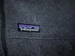 Patagonia Kids XL 14 Grey Fleece Vest Full Zipper Logo VTG - Picture 1 of 10