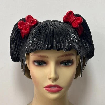 Latex Fake Hair Over Head Mask Party Cosplay Beauty Girl Head Wear - Image 1 of 4