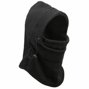 Thermal Balaclava Ski Snowboard Motorbike Face Mask Hood Hat Warm Beanie Black - Picture 1 of 4