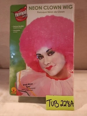 粉红色霓虹小丑非洲假发服装万圣节配件 — 第 1/3 张图片