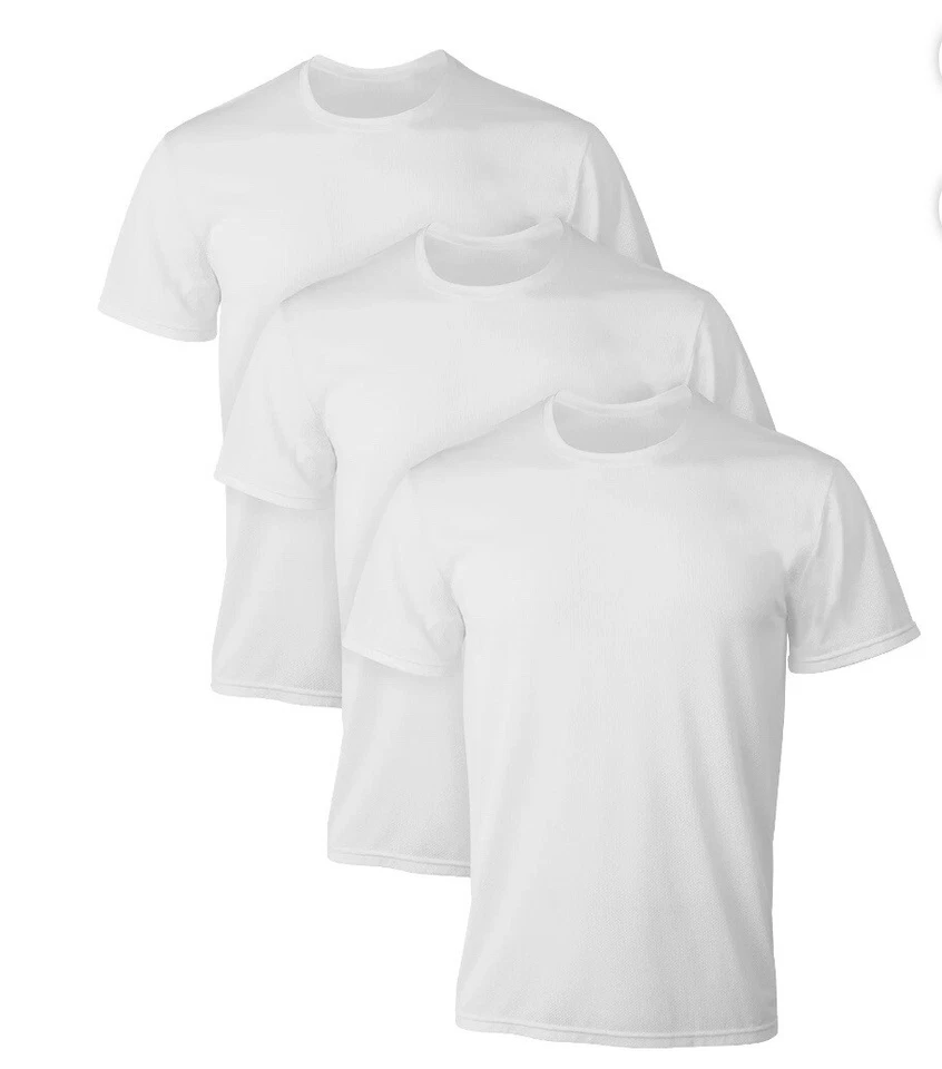 Men's HANES X-TEMP TAGLESS WICKING MESH 3-Pack. White. SM (34-36”)