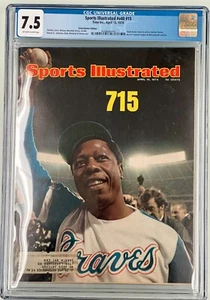 Sports Illustrated #v40 #15 1974 Hank Aaron HOF Braves Home Run #715 CGC 7.5 - Picture 1 of 2