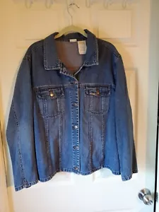 Women's Lee Denim Jacket Plus Sz 2X 100% Cotton 15" Sleeves Pre-2010 - Picture 1 of 9