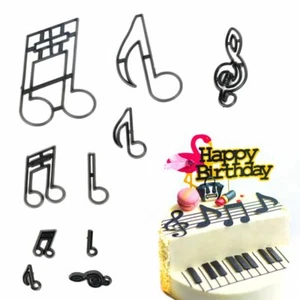 10pcs Music Notes Cookie Cutter Plastic Sugarcraft Fondant Cake Mold Baking Tool - Picture 1 of 8