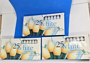 25 White C9 Lights 24’ Ceramic Light Set of 3 indoor/outdoor end to end New - Picture 1 of 3